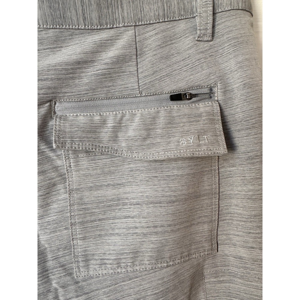 BYLT Mens Kinetic Shorts L Gray Chino Stretch Golf Performance Active - Picture 5 of 8